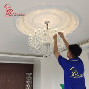 Đèn Chùm Nến Pha Lê 9119 (Trắng, Vàng) thực tế Bán Buôn Đèn