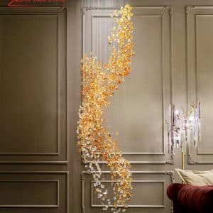 Đèn Chùm Thông Tầng 9088 Pha Lê Crystal D800*H3000